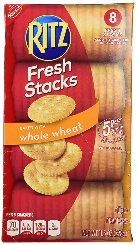 Nabisco Ritz Crackers Whole Wheat Fresh Stacks - 8 CT * More infor at the link of image  : Fresh Groceries Mini Sala, Ritz Bits, Whole Wheat Crackers, Wheat Crackers, Fresh Groceries, Grocery Foods, Ritz Crackers, Cheese Crackers, Red Fruit