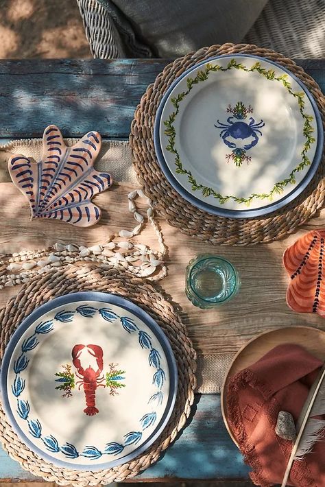 Seafood Broil, Table Setting Inspiration, Setting Inspiration, Summer Table, Keramik Design, Deco Retro, Spring Celebration, Tableware Collection, Pottery Painting