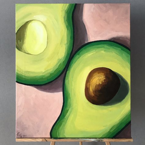 Oil painting avocado mate friends bright artwork Painting Avocado, Avocado Painting, Artist Block, Avocado Cartoon, Avocado Art, Bright Artwork, Urban Center, Apartment Style, Poster Colour