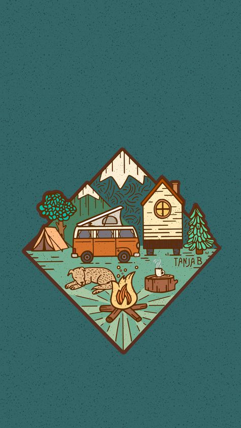 Season Wallpapers, Camping Wallpaper, Combi Volkswagen, Procreate Ipad Art, Arte Van Gogh, Peace Illustration, Travel Icon, Pop Art Wallpaper, Art Gallery Wallpaper