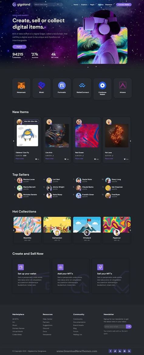 Gigaland - NFT Marketplace React Js Template Ecommerce Ui Design, Modern Web Design Trends, Travel Website Design, Web Design Examples, Blog Website Design, Ecommerce Website Template, Modern Website Design, Ecommerce Web Design, One Page Website