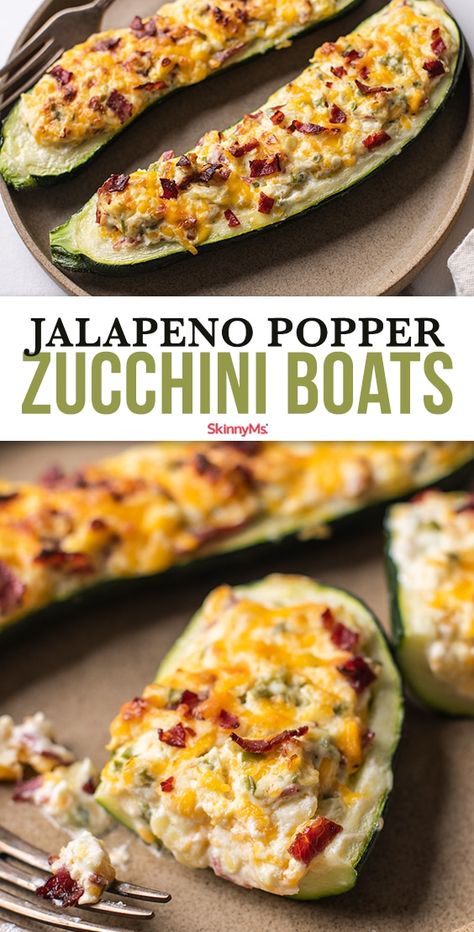 Zucchini Boat Recipes, Jalapeño Poppers, Jalapeno Recipes, Zucchini Boats, Jalapeno Popper, Jalapeno Poppers, Squash Recipes, Zucchini Recipes, Spaghetti Squash