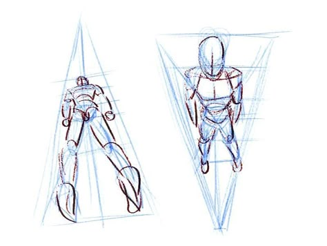 Looking Down Reference Perspective, Angle Drawing, Draw Perspective, Male Figure Drawing, Perspective Sketch, Perspective Drawing Lessons, Drawing Tutorial Face, Human Figure Drawing, Body Reference Drawing