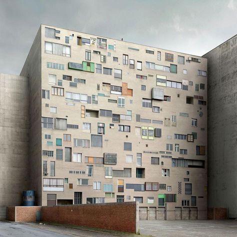 Patchwork windows Filip Dujardin, Architecture Cool, Layout Architecture, Architectural Photographers, Baroque Architecture, Zaha Hadid, Facades, Apartment Building, Modernism