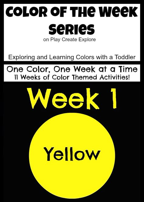 Color of the week series on Play Create Explore. Exploring one color a week for 11 weeks of fun color themed activities! Week one: YELLOW! Lots of Yellow sensory bins, activities, and ideas for exploring the color yellow with toddlers! Colors Activities, Preschool Color Activities, Yellow Crafts, The Color Yellow, Color Of The Week, Sensory Activities Toddlers, Preschool Colors, Toddler Classroom, Toddler Education