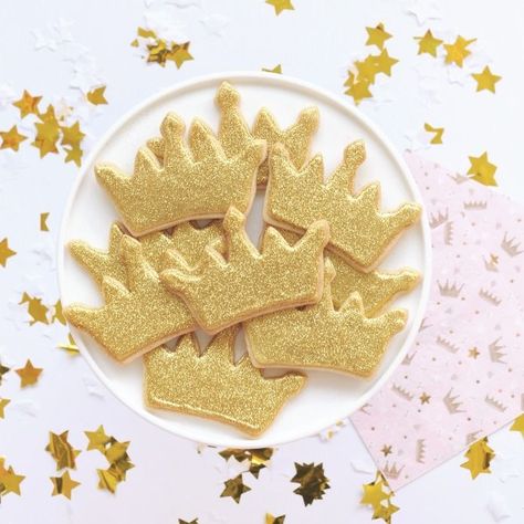 Crown Cookie, Crown Cookies, Swan Family, Princess Cookies, Swan Princess, Sugar Cookie Recipe, Cookie Kit, Sale Ideas, Golden Birthday