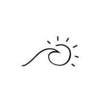 Small Tattoos Outline, Wave Sun Tattoo, Simple Tattoo Outlines, Tattoos Outline, Tattoo Sonne, Stick Poke Tattoo, One Line Tattoo, Outline Design, Drawing Ideas Easy