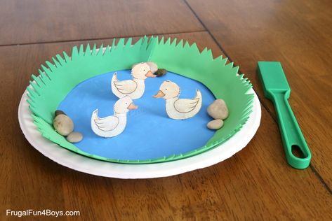 Spring Crafts for Kids: Paper Plate Magnetic Duck Pond - Frugal Fun For Boys and Girls Pond Crafts, Summer Crafts For Toddlers, Duck Crafts, Duck Pins, Duck Pond, Spring Craft, Spring Crafts For Kids, Paper Plate Crafts, Bunny Crafts