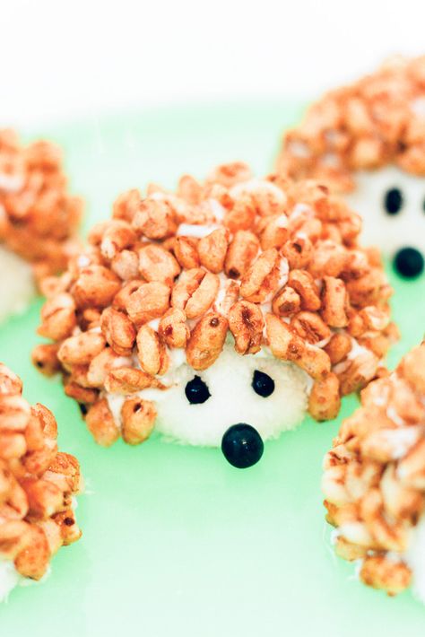 These simple, adorable treats make a perfect after school snack! Hedgehog Treats, School Desserts, Snacks For School, Kids Cooking Party, Hedgehog Food, Theme Snack, Animal Snacks, Apple Bars, Hedgehog Birthday