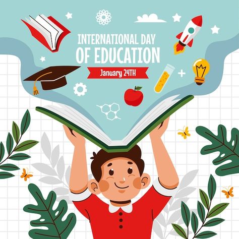 International Education Day Poster, Poster Design Education, Education Graphic Design, International Day Of Education, World Book Day Ideas, Education Illustration, Education Poster Design, Quiz Design, Graphic Design School