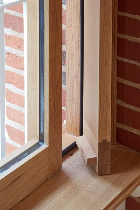 Quinn Architects - Club Row Carpentry Details, Garden Flat, Window Construction, Oak Windows, Zinc Roof, Wooden Window Frames, Window Detail, Concrete Stairs, Timber Windows