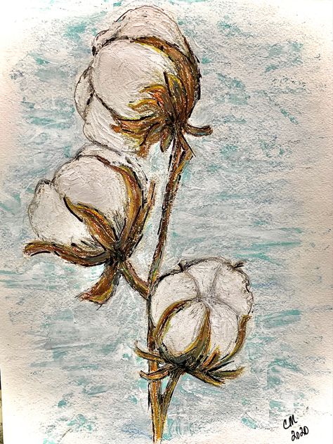 Cotton Bolls, Cotton Painting, Louisiana Art, Flower Painting Canvas, Painting Canvases, Fine Art Painting Oil, Chicken Art, Impasto Painting, 수채화 그림