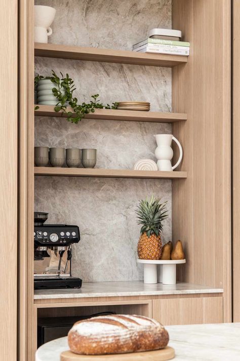 Breakfast Station, Coffee Station Kitchen, Coffee Bar Station, Coffee Bar Design, Home Coffee Stations, Coffee Bars In Kitchen, Coffee Nook, Home Coffee Bar, Coffee Bar Home