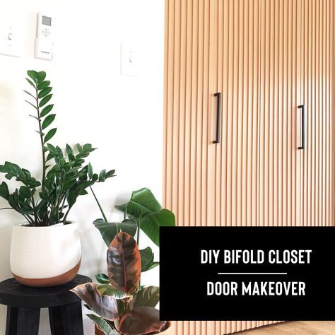 Do it yourself closet door Makeover. Budget design that doesnt have to look cheap! Came Closet Door, Modern Bifold Closet Doors Diy, Apartment Closet Door Makeover, Redo Hall Closet, Bedroom Door Transformation, Unique Closet Doors Wood, Midcentury Sliding Closet Doors, Modern Closet Doors Paint, Renovate Closet Doors