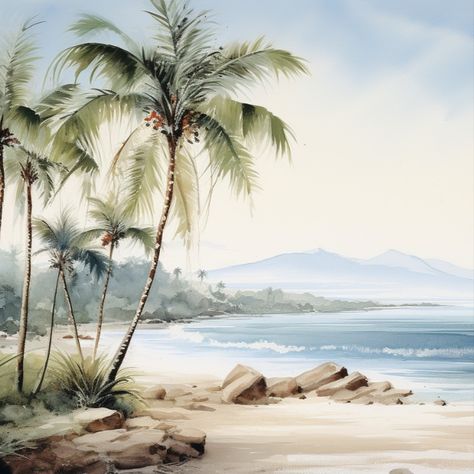 In this exquisite painting, the beauty of a beach scene comes to life as if plucked from a dream. Majestic palm trees sway gently in the balmy breeze, their fronds whispering secrets to the cerulean sky. The canvas captures the essence of serenity that only a beach can offer, where the lapping waves provide a soothing lullaby.
#TropicalTranquility #BeachscapePainting #PalmTreeParadise #SeasideSerenity #NatureInArt #DreamsOfTheShore Palm Tree Landscape, Majestic Palm, Palm Trees Landscaping, A Beach Scene, Beach Scene, Beach Scenes, Palm Tree, A Dream, Palm Trees