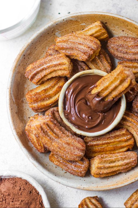 EGGLESS BAKED CHURROS - Bake with Shivesh Eggless Churros Recipe, Churros Dessert, Bake With Shivesh, Baked Churros, Bakery Sweets, Vanilla Muffins, Churros Recipe, Eggless Desserts, Mango Cake