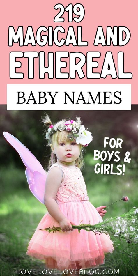 Ethereal baby names for boys and girls with meaning and origin. Ethereal Girl Names, Boy Names And Meanings, Girl Names And Meanings, Ethereal Girl, Baby Names List, Fairy Names, Mystical Names, First Time Mom Tips, Ethereal Fairy