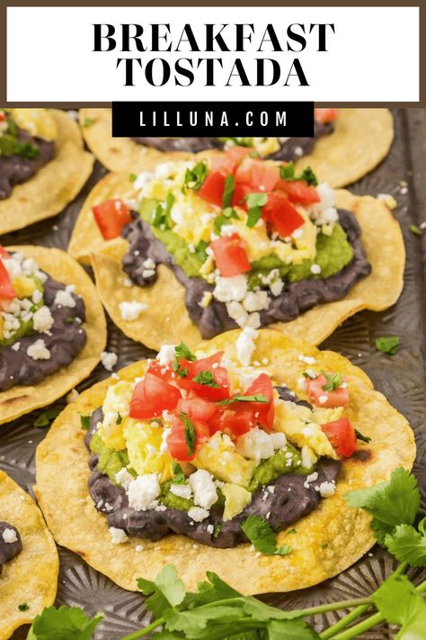 Breakfast tostadas put a delicious spin on a Mexican favorite, for a savory and satisfying way to start your day! #breakfast #tostada #mexican #breafkasttostada Breakfast Tostada, Breakfast Tostadas, Chilaquiles Recipe, Horchata Recipe, Tostada Recipes, Spanish Rice Recipe, Chorizo And Eggs, Chorizo Recipes, High Protein Smoothies