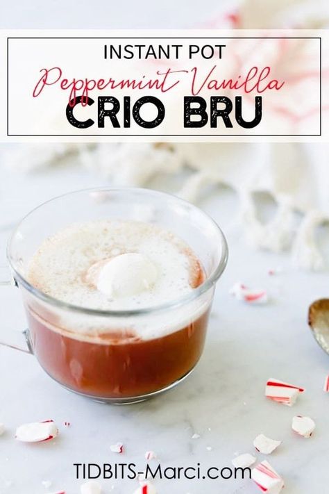 Instant Pot Peppermint Crio Bru is a soothing, healthy chocolate drink to keep you warm year round! || tidbits-marci.com Crio Bru, Peppermint Whipped Cream, Mint And Chocolate, Advocare Recipes, Kid Friendly Drinks, Chocolate Drink, Peppermint Hot Chocolate, Nut Milk Bag, Cheap Christmas