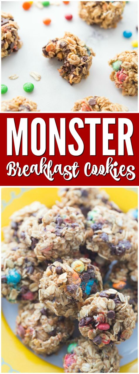 Monster Breakfast Cookies Recipe! Perfect for Back to School or an easy Freezer Meal Breakfast Recipe! Kid Friendly and Packed with Protein for Kids! Freezer Meal Breakfast, Breakfast Cookies For Kids, Monster Breakfast, Protein For Kids, Breakfast Party Decorations, Kids Brunch, Meal Breakfast, Breakfast Party Foods, Breakfast Cookie Recipe