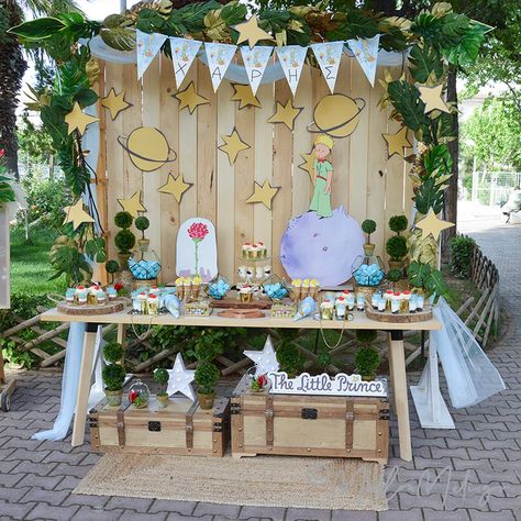 Le Petit Prince Baptism Party Ideas | Photo 8 of 20 | Catch My Party Prince Birthday Decorations, Prince Party Theme, Prince Birthday Theme, Prince Baby Shower Theme, Theme Bapteme, Baptism Party Ideas, Little Prince Party, Prince Baby Shower Invitations, Prince Birthday Party