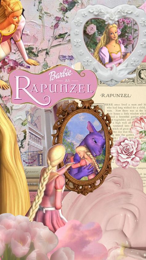 Y2k Barbie Wallpaper, Barbie As Rapunzel Wallpaper, Barbie As Rapunzel Aesthetic, Barbie Movies Aesthetic Wallpaper, Barbie Rapunzel Wallpaper, Barbie Lockscreen Aesthetic, Barbie Movie Background, Barbie Wallpaper Princesses, Barbie Background Wallpapers