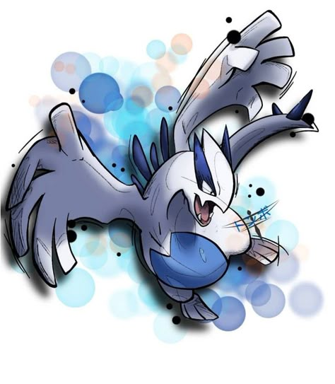 Lugia Tattoo, Lugia Pokemon Drawing, Lugia Art, Lugia Pokemon Art, Articuno Art, Lugia Pokemon, Shadow Lugia, Latios Pokemon, Pokemon Lugia