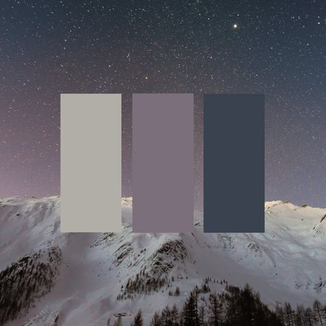 This color trio embraces winter and a beautiful starry night. #color #palette #winter #galaxy #stars #theme Starry Night Color Palette, Sky Colour Palette, Galaxy Color Palette, Night Color Palette, Color Palette Winter, Palette Winter, Galaxy Colors, Winter Color Palette, Genius Ideas