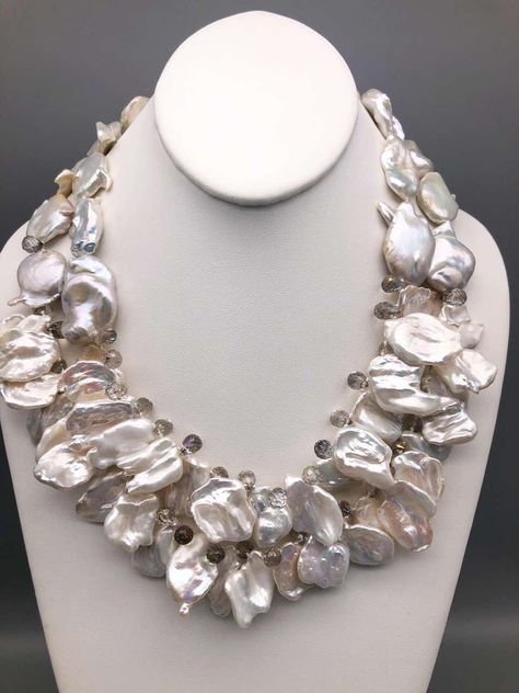 Baroque Pearls Jewelry, Pearl Statement Necklace, Baroque Pearl Necklace, Pearl Necklaces, Wardrobe Ideas, Keshi Pearls, Statement Necklaces, Strand Necklace, Baroque Pearls