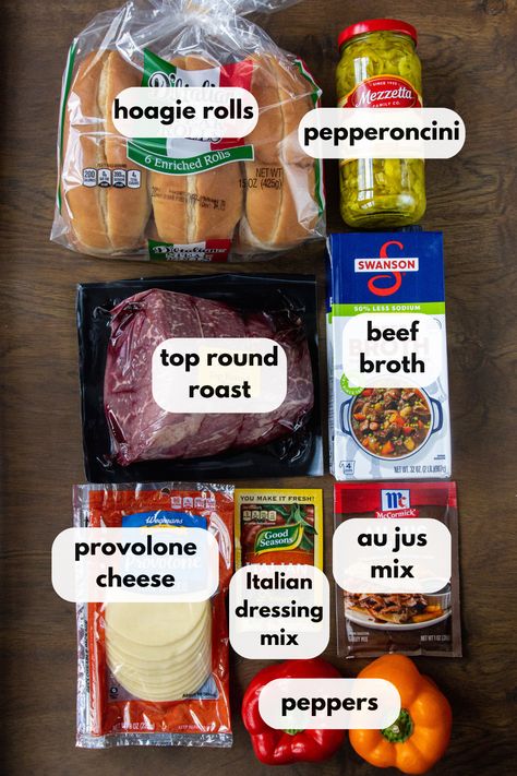 Italian Beef Sandwiches Crockpot, Crockpot Italian Beef, Italian Beef Crockpot, Italian Beef Sandwich, Hoagie Sandwiches, Crockpot Italian, Sandwich Easy, Vegetable Pasta Salads, Slow Cooker Italian Beef