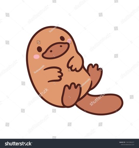 Cartoon Platypus, Platypus Drawing, Baby Animal Illustration, Drawing Cute Cartoon, Cute Platypus, Baby Platypus, Drawing Kawaii, Small Doodle, Baby Animal Drawings