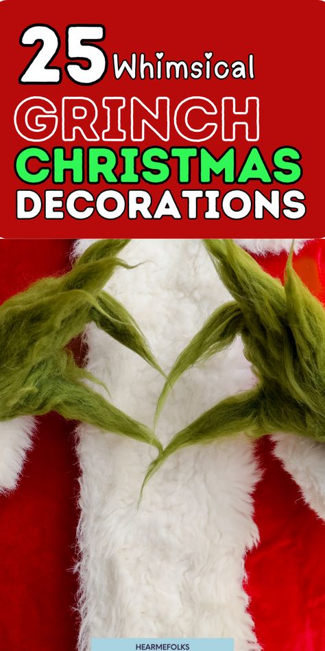 Get into the holiday spirit with these creative DIY Grinch Christmas decorations! Whether you're decorating indoors or outdoors, these Grinch decor ideas will bring a playful Whoville flair to your home. From quirky Grinch Christmas trees to fun Christmas party decor, you’ll find plenty of festive DIY projects to make your space merry and bright. Add a touch of Grinchy charm to your holiday decor and create a fun, whimsical atmosphere that will lift everyone's Christmas spirits! Whoville Presents Diy, Diy Grinch Centerpiece Ideas, Diy Tropical Christmas Decorations, Cheap Grinch Decorations, The Grinch Decorations Diy, Diy Grinch Decorations How To Make, Grinch Party Decorations Diy, Grinch Yard Decorations Diy, Grinch Christmas Decorations House