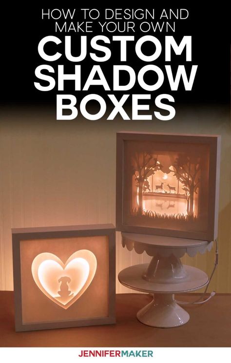 Custom Shadow Boxes: Make Your Own in Cricut Design Space | Free Template #shadowbox #papercraft #cricut Diy Shadow Box Frame, Jennifer Maker, Diy Shadow Box, Cricut Explore Projects, Idee Cricut, Custom Shadow Box, Anniversaire Harry Potter, Projets Cricut, Shadow Box Art