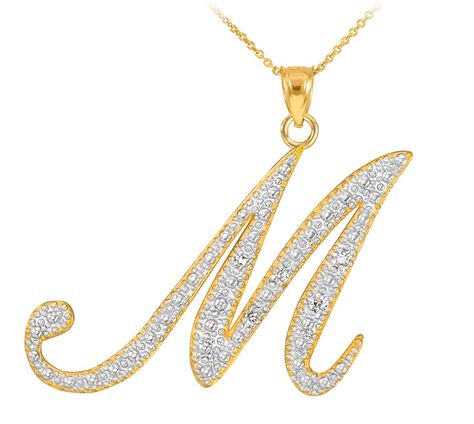 14k Yellow Gold Diamond Script Initial Letter M Pendant Necklace 16 -- You can get additional details at the image link. (This is an affiliate link and I receive a commission for the sales) #namenecklacewomen Shine Jewelry, M Necklace, Script Initial, Platinum Bracelet, Gold Letter, Initial Pendant Necklace, Letter M, Gold Initial, Yellow Gold Pendants