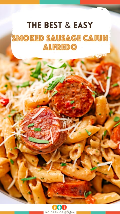 Keilbasa Recipes Cajun, Dinner Recipes With Andouille Sausage, Smoked Sausage Recipes Breakfast, Recipes With Beef Smoked Sausage, Spicy Cajun Pasta With Sausage, Smoked Sausage Cajun Alfredo Pasta, Pasta And Smoked Sausage Recipes, Aundouie Sausage Recipes, Boudin Sausage Meals