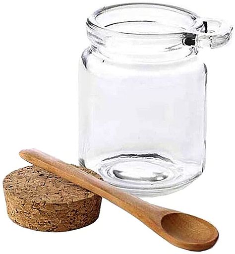 Reusable Thick Clear Glass Storage Jar with Cork Stopper and Wooden Spoon for Keeps Food Dry Fresh for Home Kitchen Bathroom Cosmetics Gifts Travel 8oz 250ML : Amazon.co.uk: Home & Kitchen Bath Salt Containers, Coffee Bath, Salt Storage, Salt Container, Honey Candy, Glass Storage Containers, Glass Storage Jars, Storage Canisters, Glass Food Storage