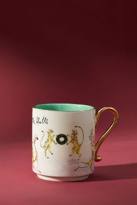 Susannah Garrod 'Tis The Season Mug | Anthropologie Anthropologie Mugs, Anthropologie Kitchen, Holiday Tablescape, Anthropologie Home, Holiday Tablescapes, Anthropologie Brands, Floral Monogram, Bhldn Weddings, Ceramic Spoons