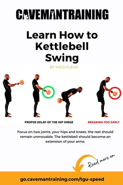 Want to know how to kettlebell swing and perform the basic double-arm swing with a hip hinge? Find out in this article!  go.cavemantraining.com/how-to-swing Kb Swings, Kettlebell Workout Beginner, Hip Hinge, Shoulder Raises, Kettlebell Workouts, Workout Beginner, Sumo Squats, Kettlebell Swings, The Way Back