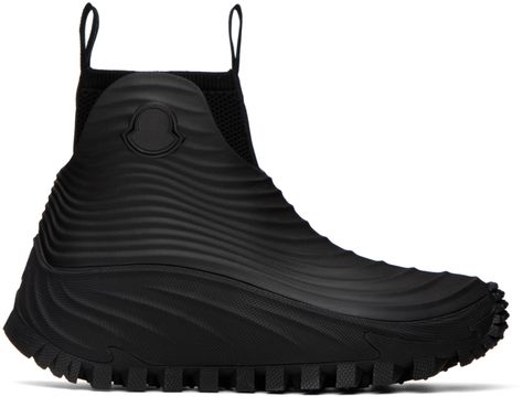 Moncler - Black Aqua High Rain Boots Waterproof Rain Boots, High Rain Boots, Sock Style, Kicks Shoes, Moncler Women, Womens Rain Boots, Rubber Boots, Fashion Socks, New Wardrobe