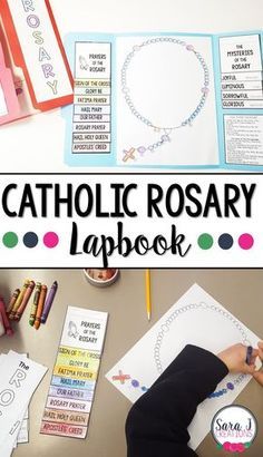 This lapbook is an awesome tool to teach Catholic kids how to pray the Rosary. Catholic Kids Activities, Religion Activities, Catholic Schools Week, Kids Faith, Pray The Rosary, Catholic Homeschool, Catholic Education, Catholic Crafts, How To Pray