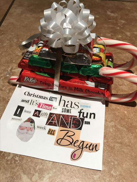 Secret Santa Small Gifts, Secret Santa Delivery Ideas, Secret Santa Mail Ideas, Secret Santa Candy Ideas, Secret Santa Stocking Stuffer Ideas, Secret Gifts For Coworkers, Secret Santa Snack Ideas, Secret Snowman Ideas, Secrets Santa Gift Ideas