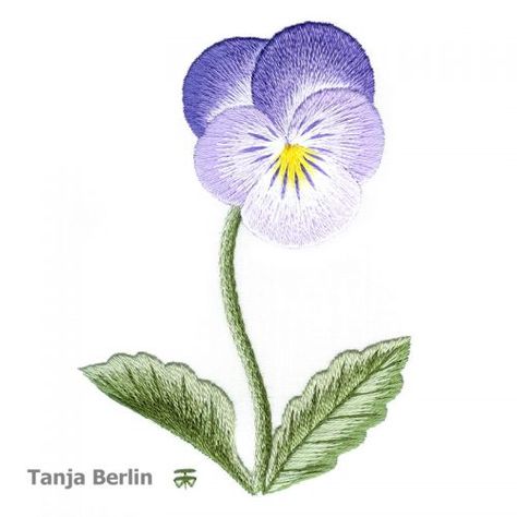 Needle Painting Embroidery, Needle Painting, Long And Short Stitch, Painting Embroidery, Images D'art, Hand Embroidery Kits, Purple Pansy, Hand Embroidery Kit, Embroidery Stitches Tutorial