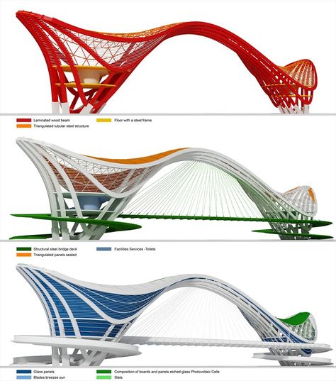 Bridges Architecture, Entrance Gates Design, Architectural Competition, Bike Store, Parametric Design, Architecture Magazines, Entrance Design, Pedestrian Bridge, Bridge Design