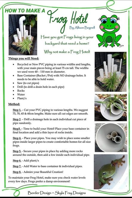 Build A Frog, Frog Hotel, Frog Habitat, Seed Raising, Frog House, Garden Frogs, Flower Gardening, Wildlife Gardening, Pollinator Garden