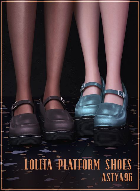 Lolita Platform Shoes (3 vers.) | astya96 sur Patreon Alt Shoes, Mod Shoes, Cc Shoes, The Sims 4 Pc, Sims 4 Cc Shoes, Sims 4 Body Mods, Sims 4 Teen, Sims 4 Characters, Sims 4 Mm