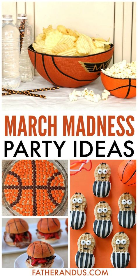 Looking for some awesome ideas to make your March Madness Party a huge success? I have rounded up some great recipes and decoration ideas to add some great food and fun to your party. These ideas are great for both adults and for kids. The NCAA tournement is one of the best sporting events of the year! Don't pass up this opportunity to throw a party for all your friends and family! #Marchmadness #NCAAtournament #partyideas March Madness Party Decorations, March Madness Party Ideas, Party Food Ideas For Adults Entertaining, March Madness Food, March Maddness, March Madness Party, Halloween Themed Appetizers, Party Food For Adults, Basketball Themed Birthday Party