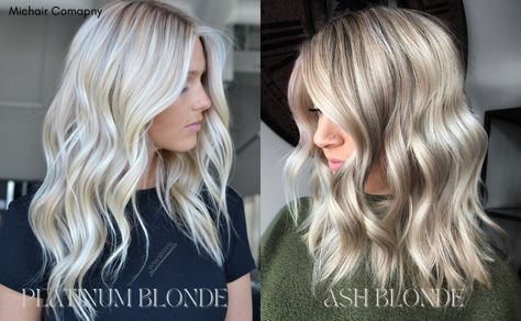 Selecting Platinum Blonde vs. Ash Blonde Hair Variations Ash Blonde Vs Icy Blonde, Level 9 Hair Color Ash Blonde, Pearl Blonde Vs Platinum, Ashy Blonde Vs Warm Blonde, Cool Blonde Hair Color, Nordic Blonde, Color Blonde Hair, Cool Ash Blonde, Cool Blonde Hair Colour