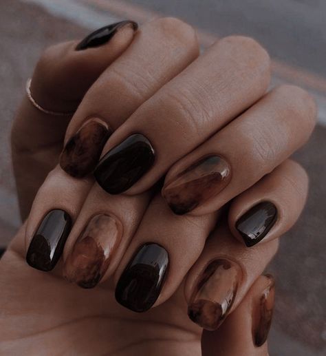 Muted Nail Designs, Carey Nails, Dark Acrylic Nails, Minimal Nails, Dark Nails, Brown Nails, Manicure Y Pedicure, Dream Nails, Fire Nails