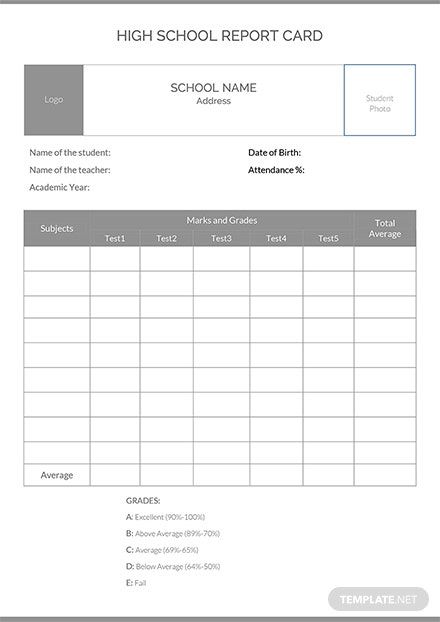 Instantly Download Free High School Report Card Template, Sample & Example in PDF, Microsoft Word (DOC), Apple Pages Format. Available in A4 & US Sizes. Quickly Customize. Easily Editable & Printable. High School Report Card Template, School Report Card Template, School Report Card, Progress Report Template, Report Card Comments, Report Card Template, Card Format, Card Templates Free, Teacher Cards