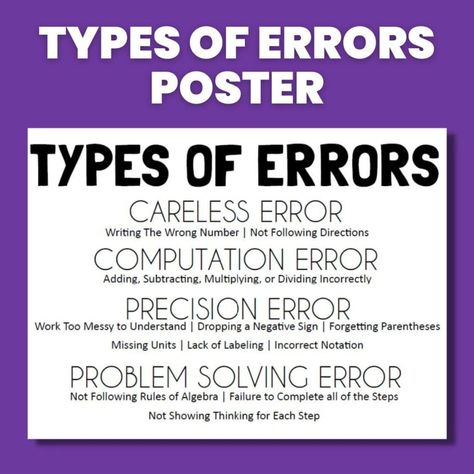 Error Analysis Math, Math Quiz, Error Analysis, Elementary School Classroom, Wrong Number, High School Classroom, Levels Of Understanding, Third Grade Math, Following Directions